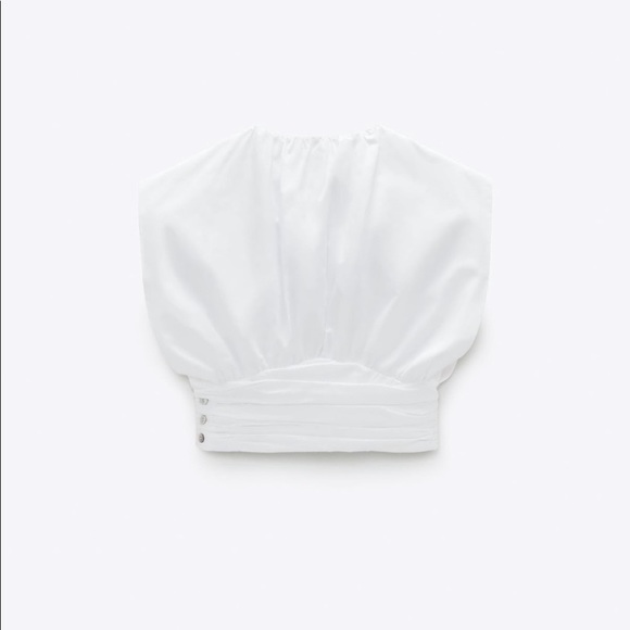 Zara Pleated Poplin top - Picture 4 of 14